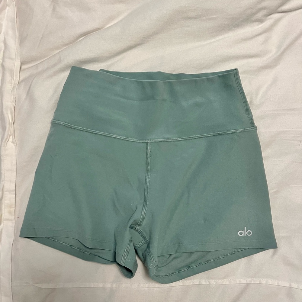 ALO Yoga Women's mint green / aqua mini bike shorts